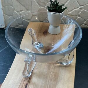 VINTAGE | Blown Glass Bowl With Three Shaped Legs
